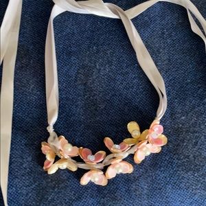 Gold/pink/ gray necklace